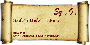Szánthó Iduna névjegykártya